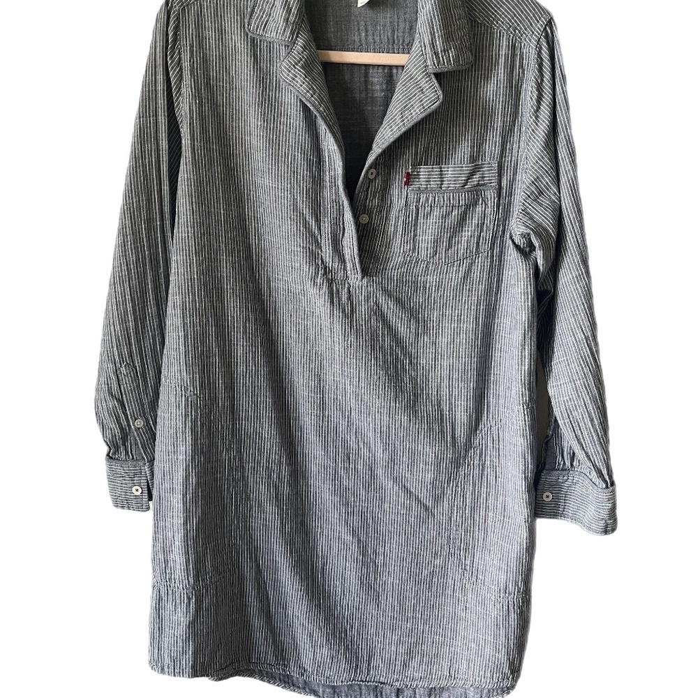 Levi’s Railroad Strip Lagenlook pop over casual weekend shirt dress cover